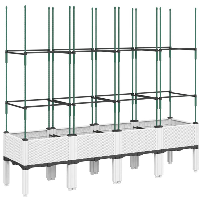 plantekasse med espalier 160x40x142,5 cm PP hvid