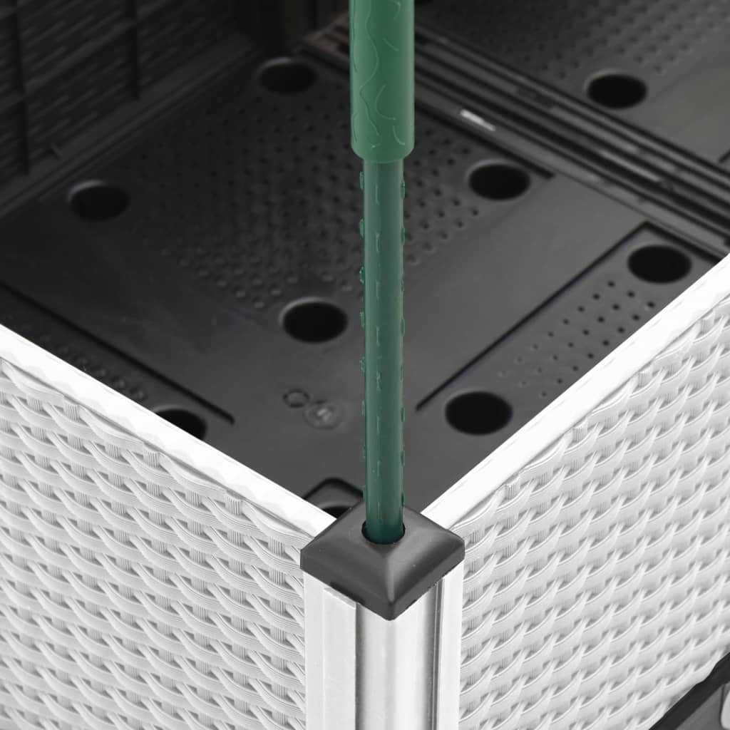 plantekasse med espalier 160x40x142,5 cm PP hvid