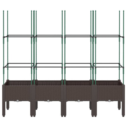 plantekasse med espalier 160x40x142,5 cm PP brun