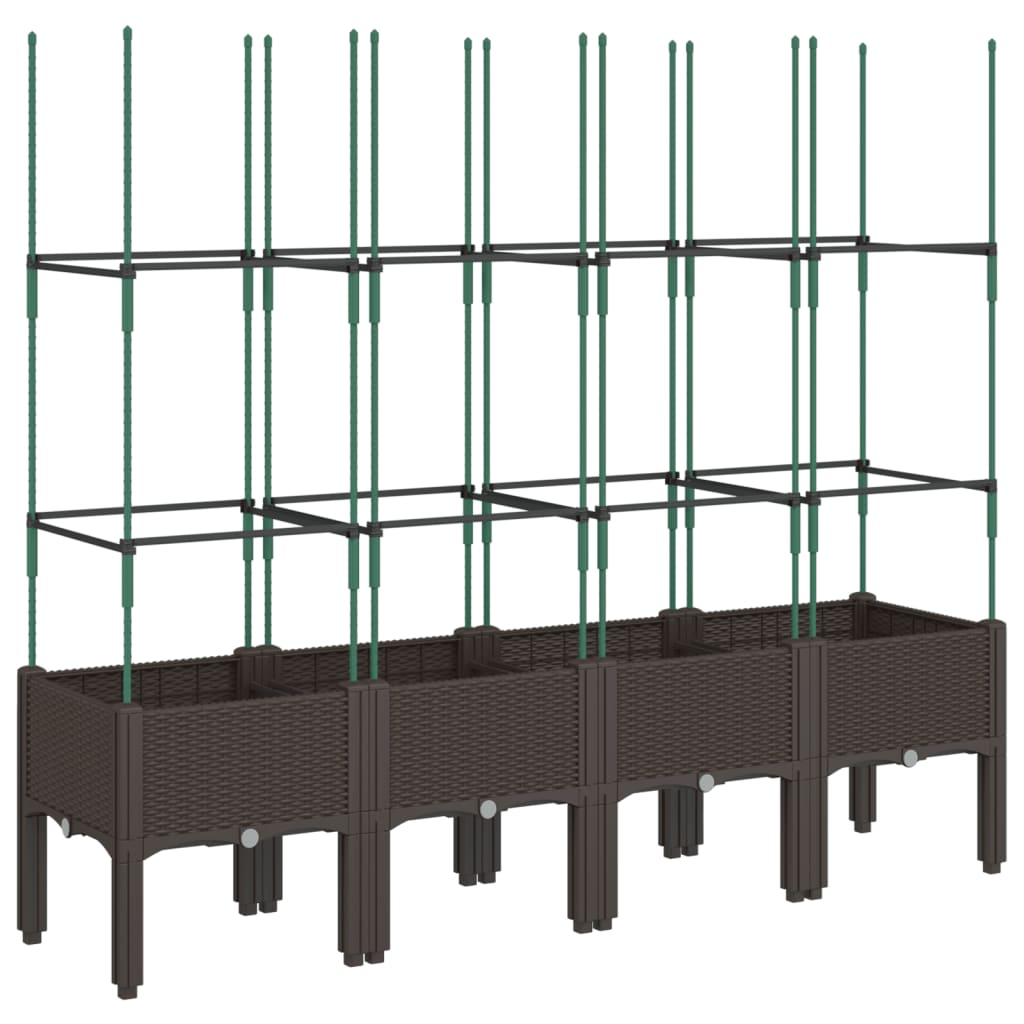 plantekasse med espalier 160x40x142,5 cm PP brun