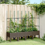 plantekasse med espalier 160x40x142,5 cm PP brun