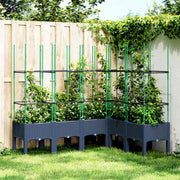 plantekasse med espalier 160x120x142,5 cm PP blågrå