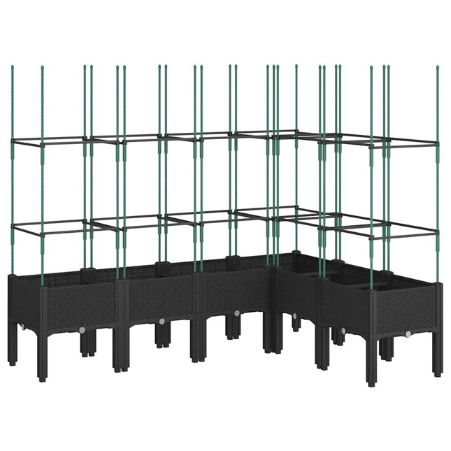 plantekasse med espalier 160x120x142,5 cm PP sort