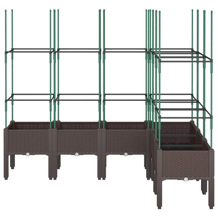 plantekasse med espalier 160x120x142,5 cm PP brun