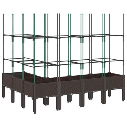 plantekasse med espalier 160x120x142,5 cm PP brun