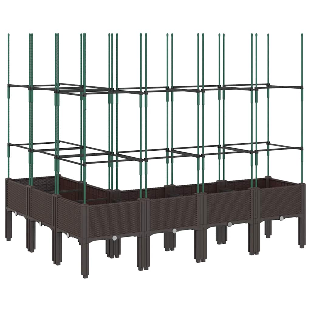 plantekasse med espalier 160x120x142,5 cm PP brun