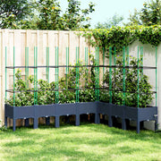 plantekasse med espalier 200x160x142,5 cm PP blågrå