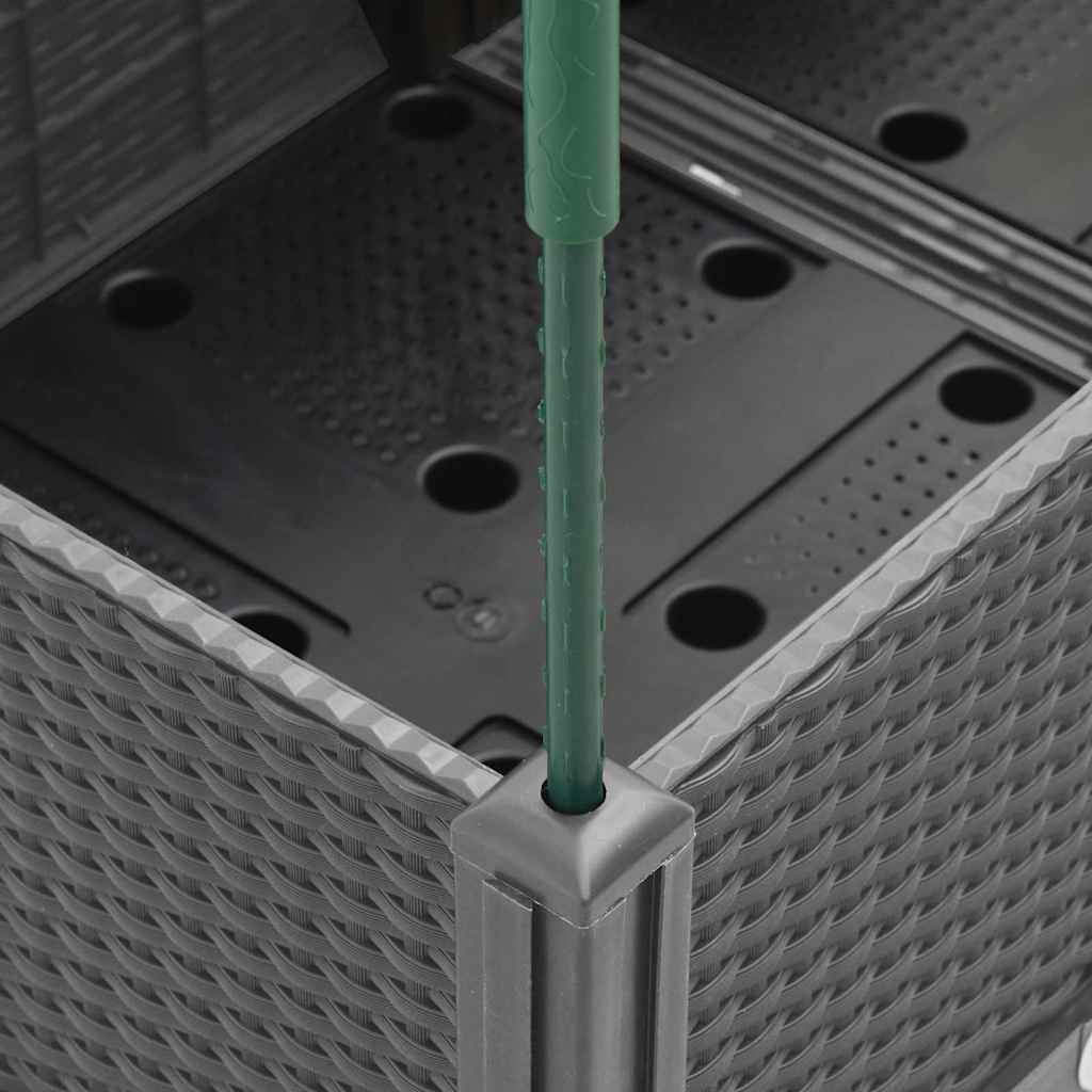 plantekasse med espalier 200x160x142,5 cm PP lysegrå