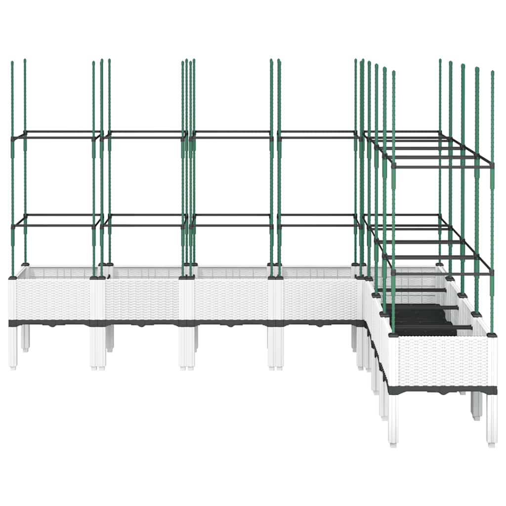 plantekasse med espalier 200x160x142,5 cm PP hvid