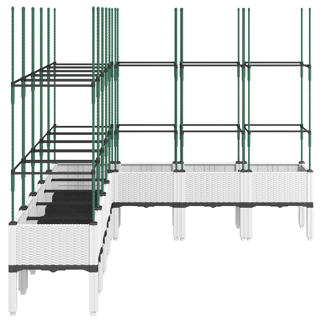 plantekasse med espalier 200x160x142,5 cm PP hvid