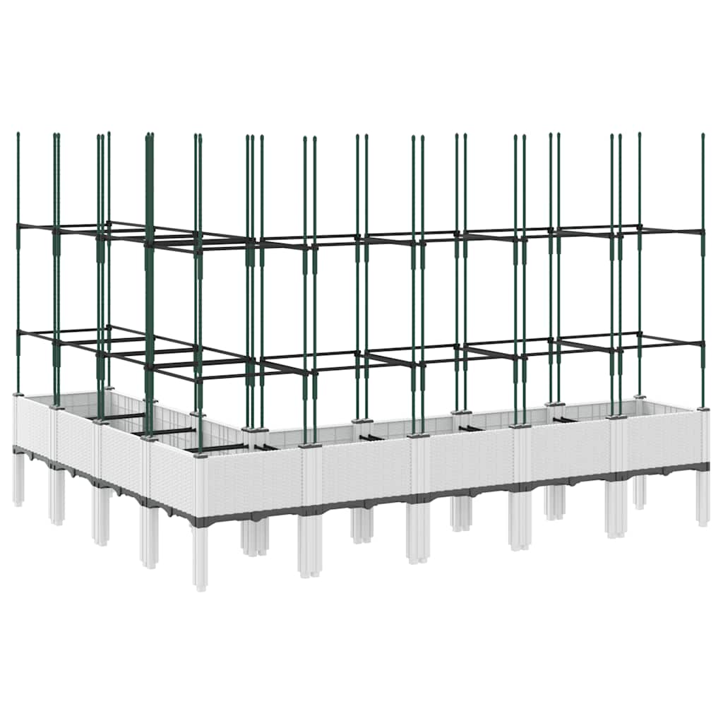 plantekasse med espalier 200x160x142,5 cm PP hvid