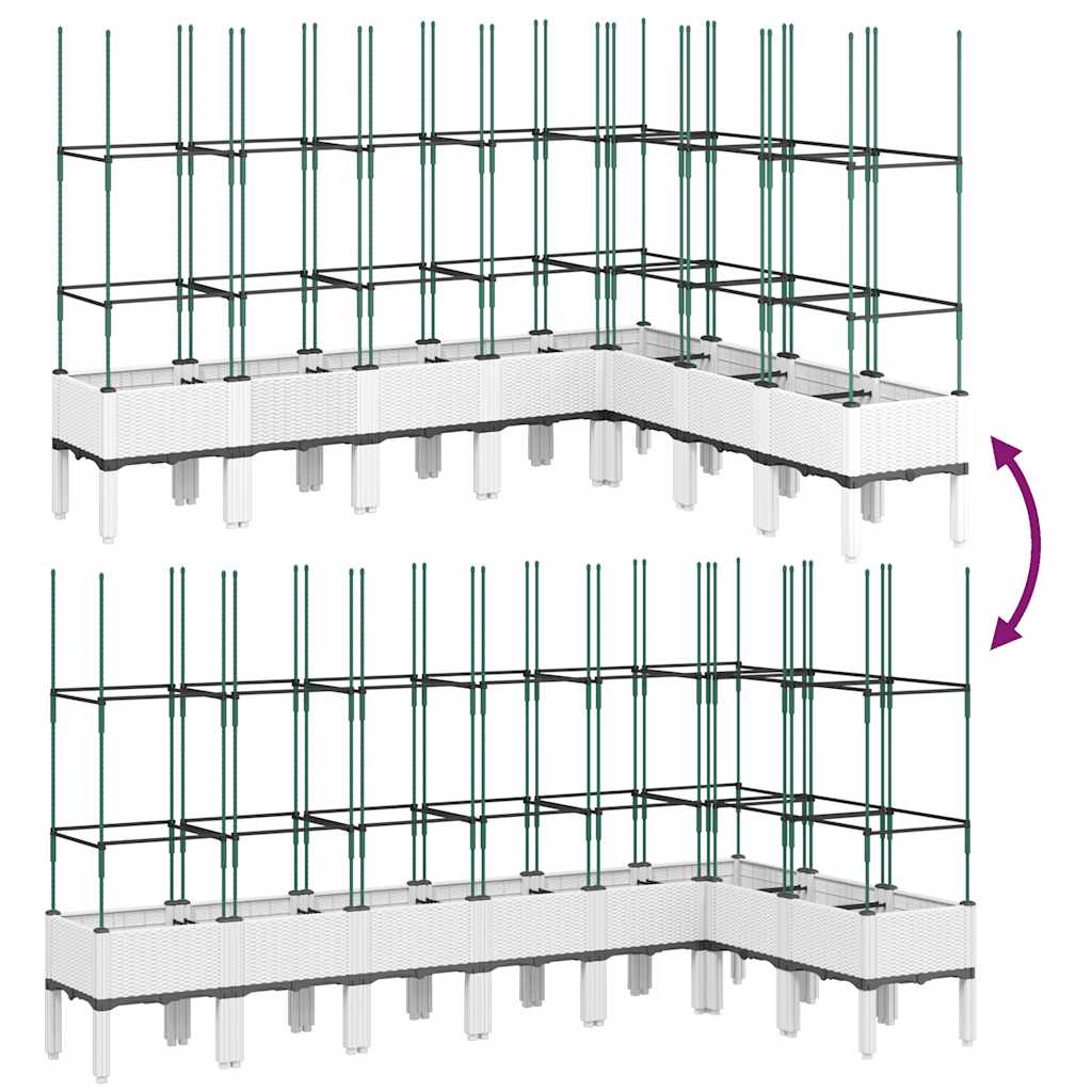 plantekasse med espalier 200x160x142,5 cm PP hvid