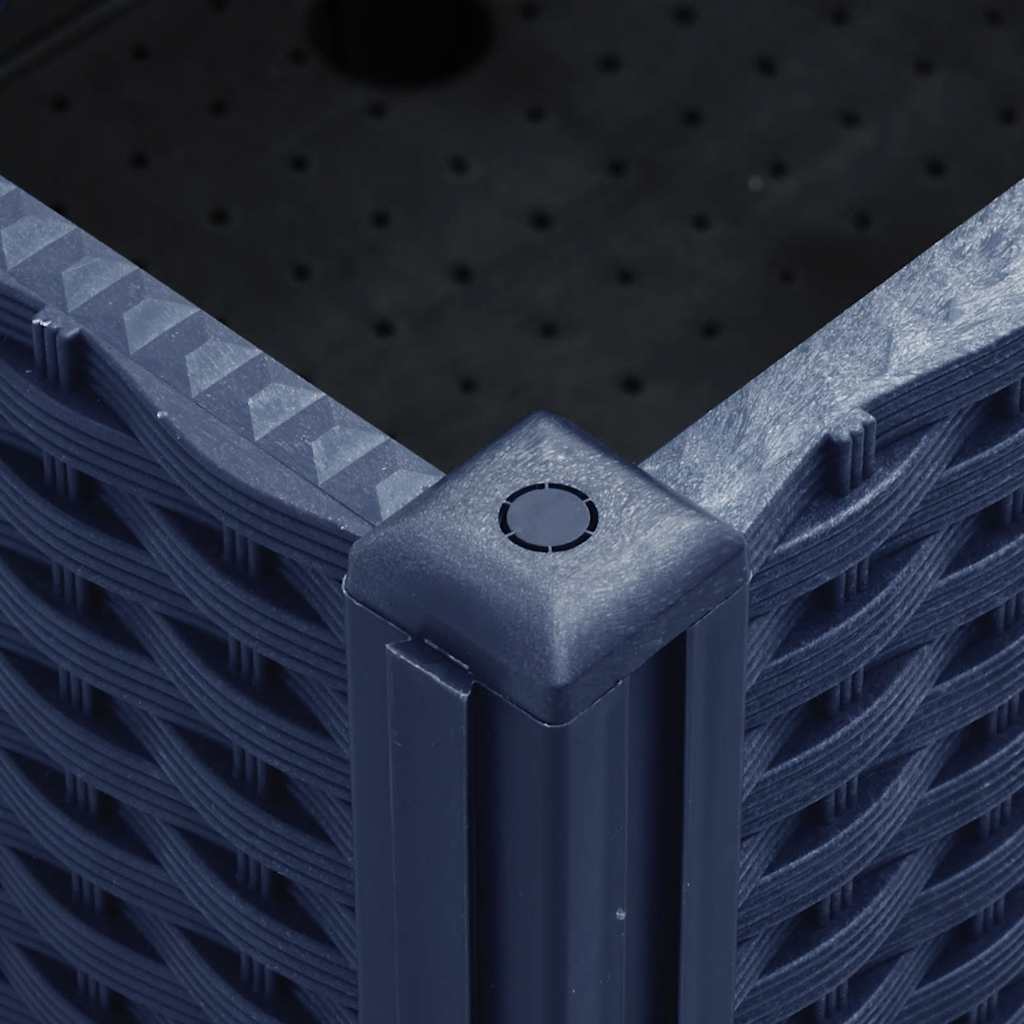 plantekasse med hjul 100x80x54 cm PP blågrå