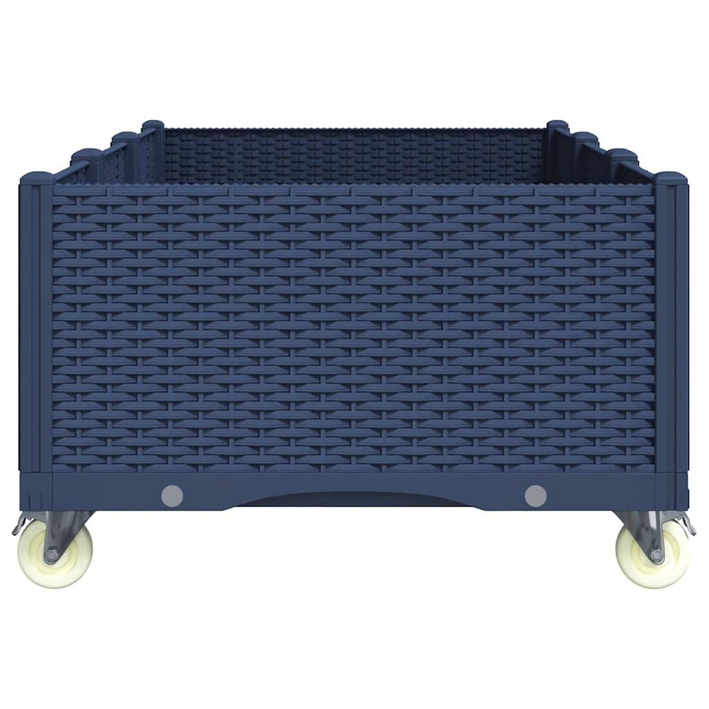 plantekasse med hjul 150x80x54 cm PP blågrå