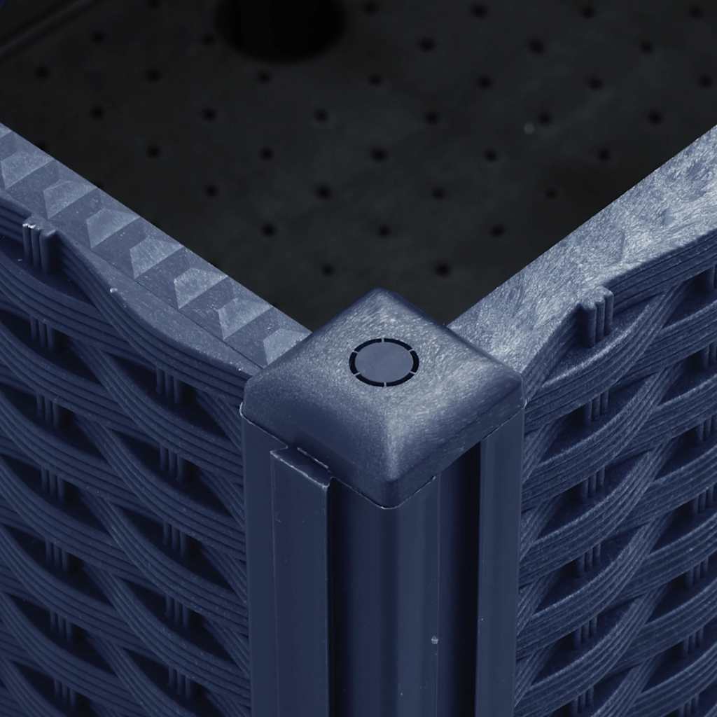 plantekasse med hjul 160x50x54 cm PP blågrå