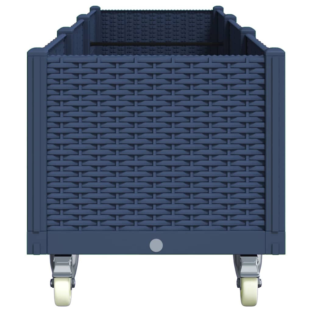 plantekasse med hjul 240x50x54 cm PP blågrå