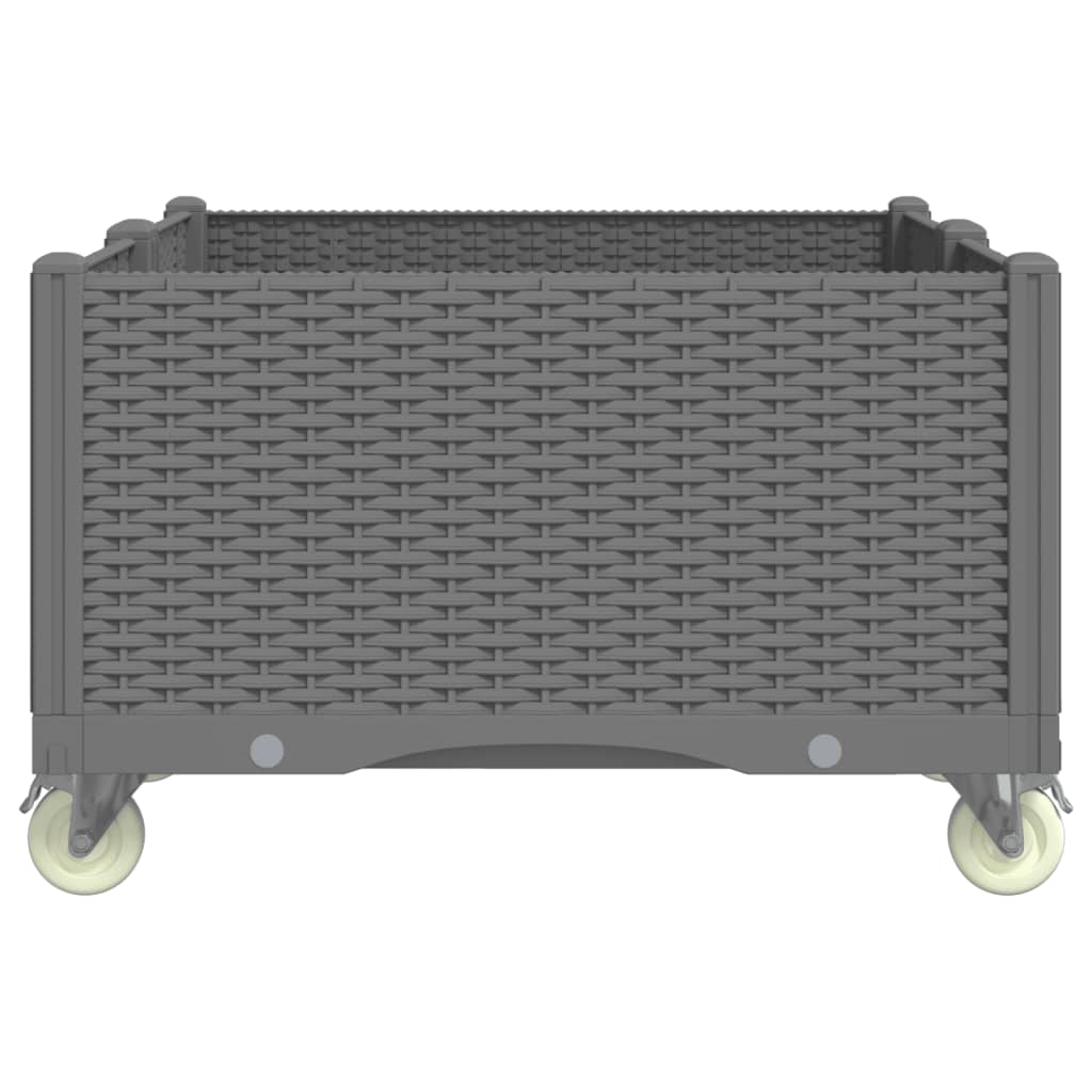 plantekasse med hjul 100x80x54 cm PP lysegrå