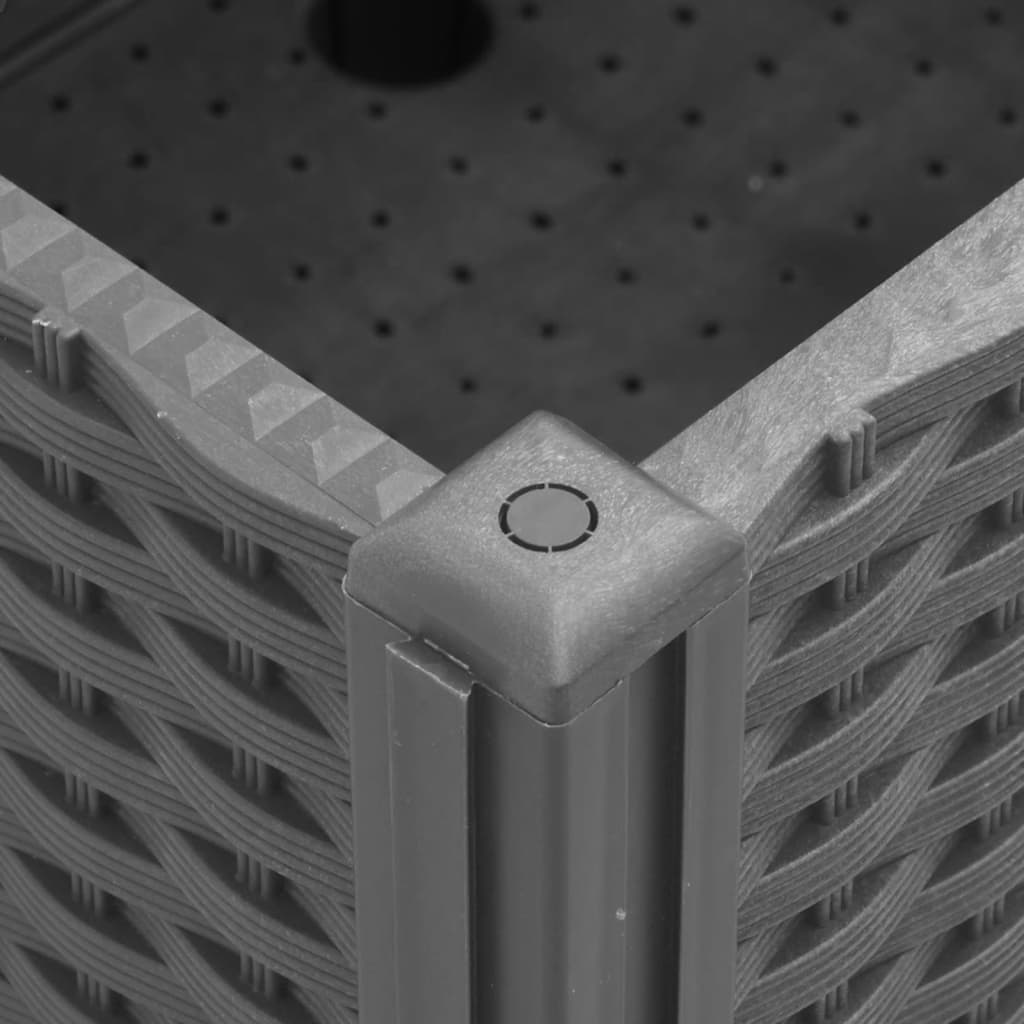 plantekasse med hjul 100x80x54 cm PP lysegrå