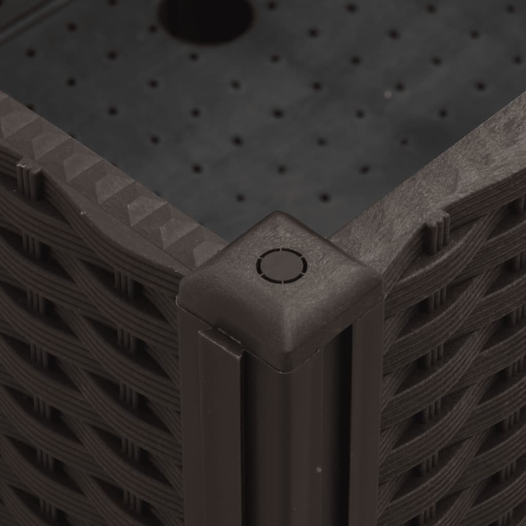 plantekasse med hjul 80x50x54 cm PP brun