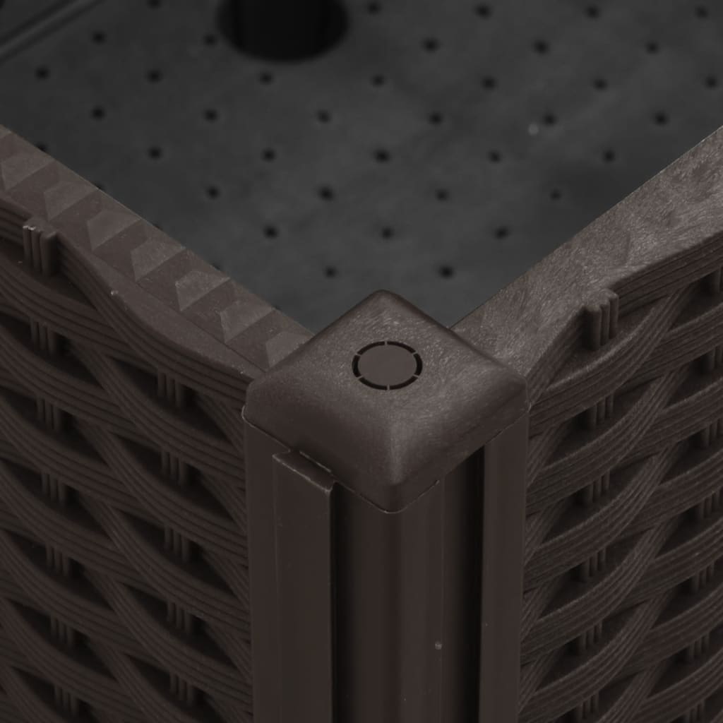 plantekasse med hjul 100x80x54 cm PP brun