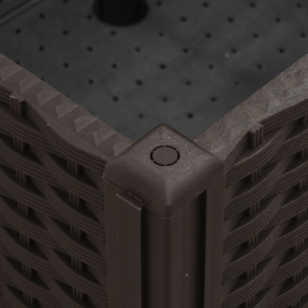 plantekasse med hjul 150x80x54 cm PP brun