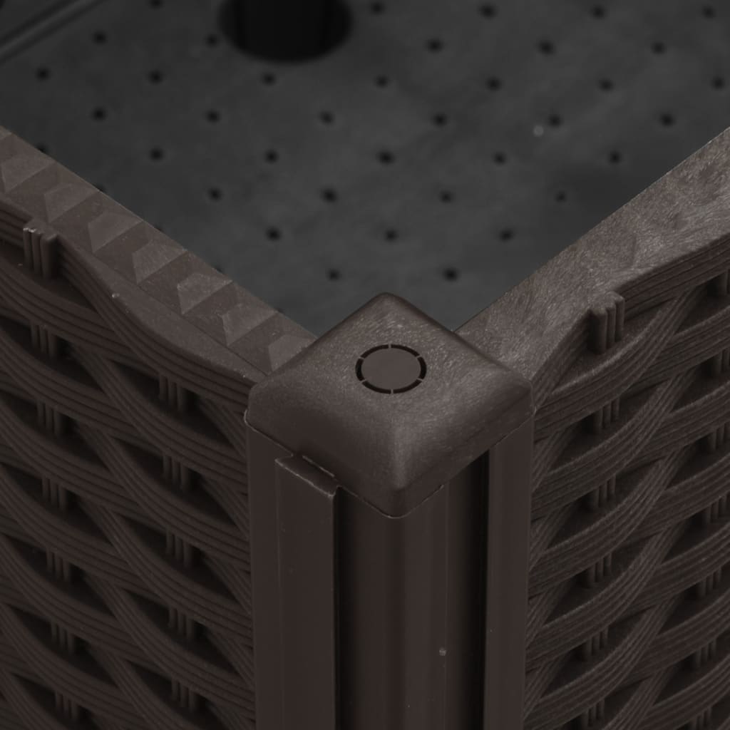 plantekasse med hjul 240x50x54 cm PP brun