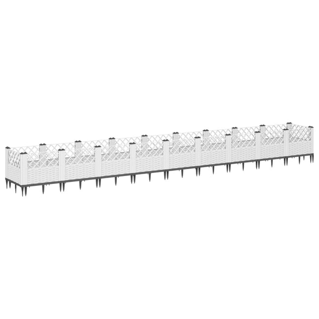 plantekasse med spyd 363,5x43,5x43,5 PP hvid