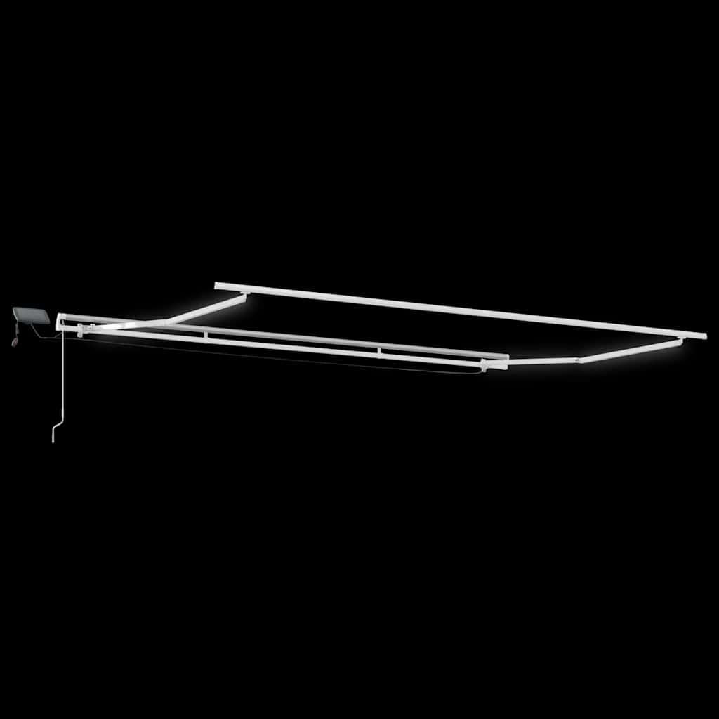 markise med LED-lys 400x300 cm manuel betjening bordeauxfarvet