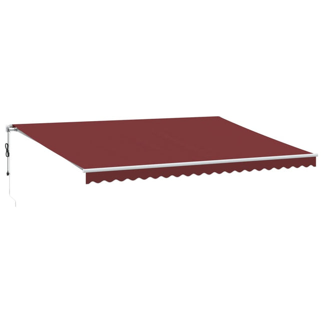 markise med LED-lys 500x350 cm automatisk betjening bordeaux