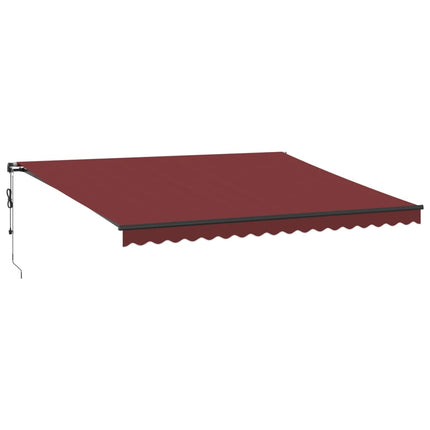 markise med LED-lys 450x350 cm automatisk betjening bordeaux