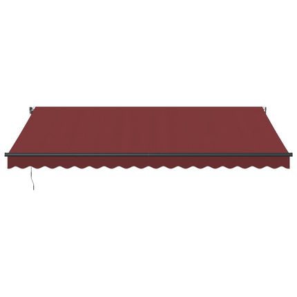 markise med LED-lys 450x350 cm automatisk betjening bordeaux