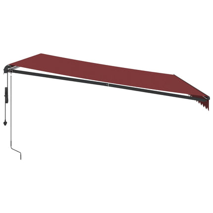 markise med LED-lys 450x350 cm automatisk betjening bordeaux