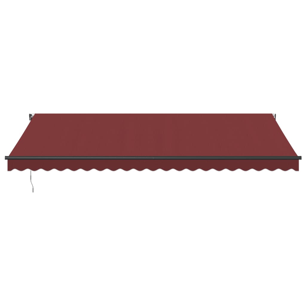 markise med LED-lys 500x350 cm automatisk betjening bordeaux