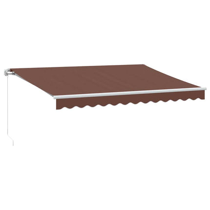 markise med LED-lys 350x250 cm manuel betjening brun