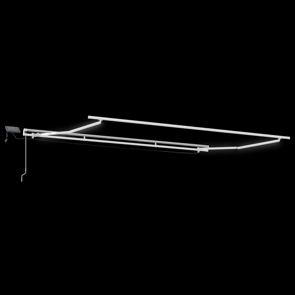 markise med LED-lys 400x300 cm automatisk betjening brun