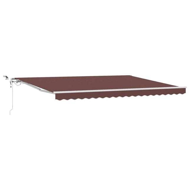 markise med LED-lys 450x300 cm automatisk betjening brun