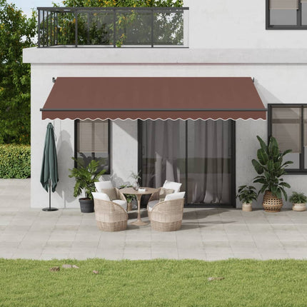 markise 500x350 cm automatisk betjening brun