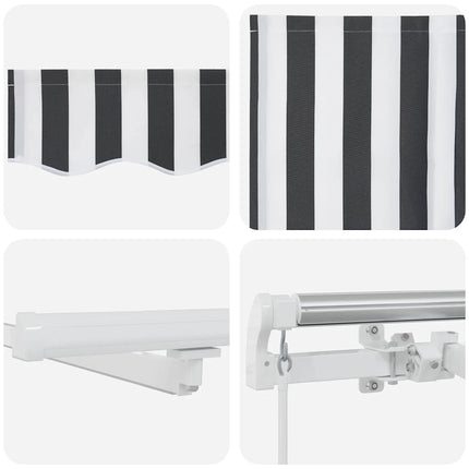 markise m. LED 300x250 cm manuel betjening antracitgrå og hvid
