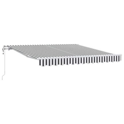 markise 300x250 cm automatisk betjening antracitgrå og hvid
