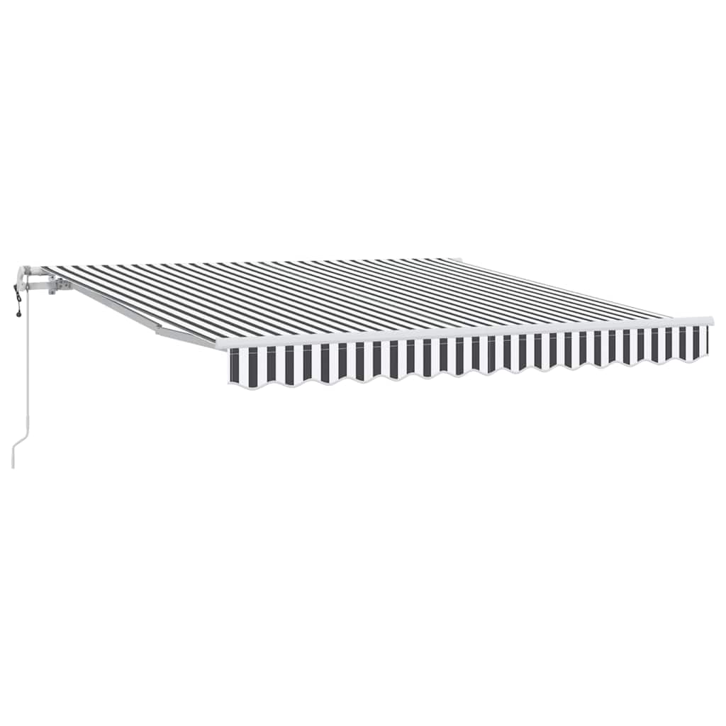 markise 300x250 cm automatisk betjening antracitgrå og hvid