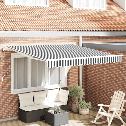 markise 300x250 cm automatisk betjening antracitgrå og hvid