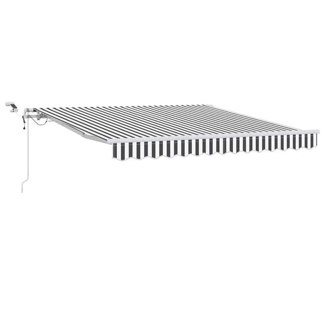 markise m. LED 300x250 cm automatisk betjening antracitgrå hvid