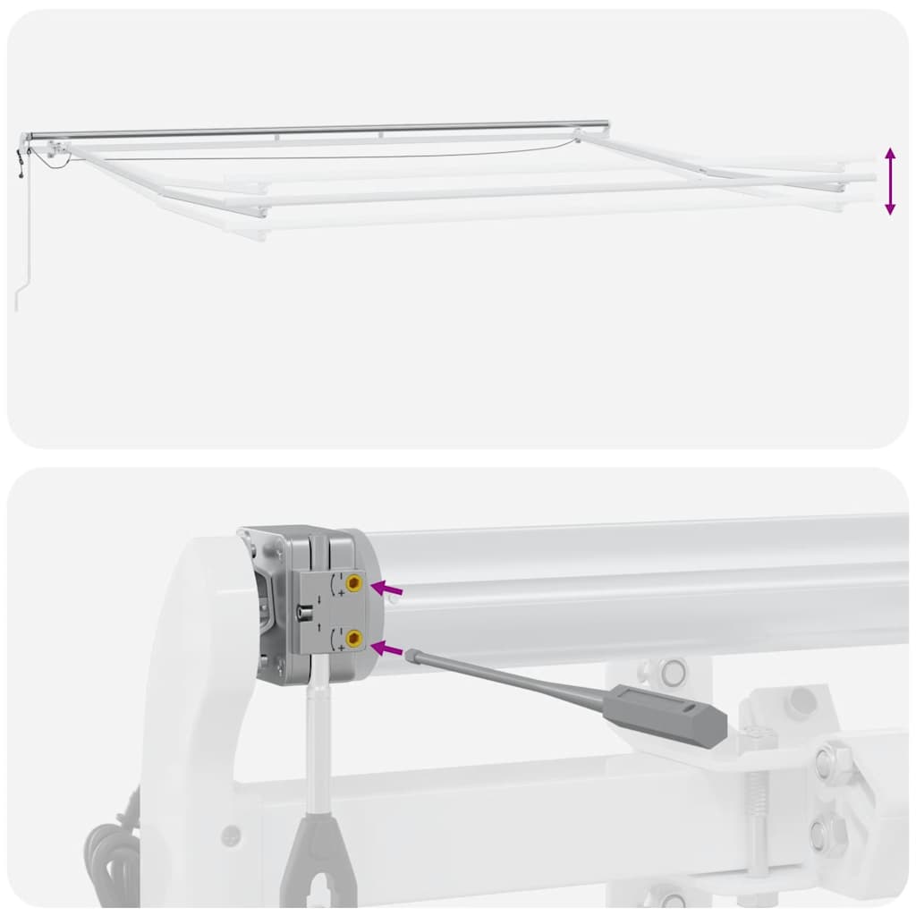 markise m. LED 400x300 cm automatisk betjening antracitgrå hvid