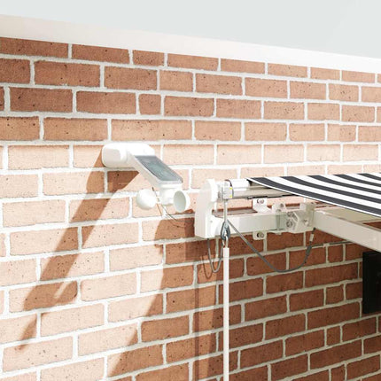 markise m. LED 450x300 cm automatisk betjening antracitgrå hvid