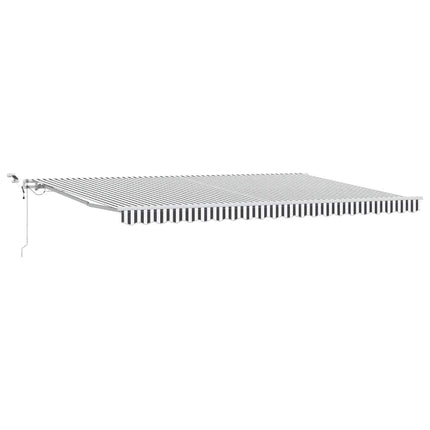 markise m. LED 500x300 cm automatisk betjening antracitgrå hvid