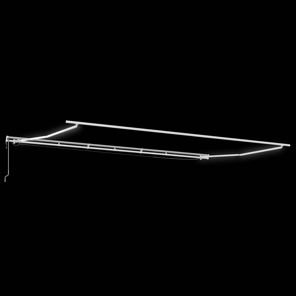 markise m. LED 600x300 cm automatisk betjening antracitgrå hvid