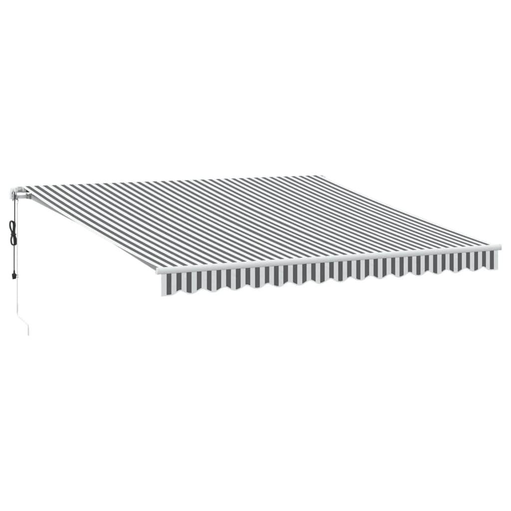 markise 400x350 cm automatisk betjening antracitgrå og hvid