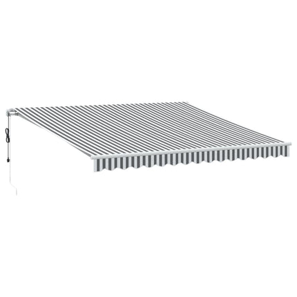 markise m. LED 400x350 cm automatisk betjening antracitgrå hvid