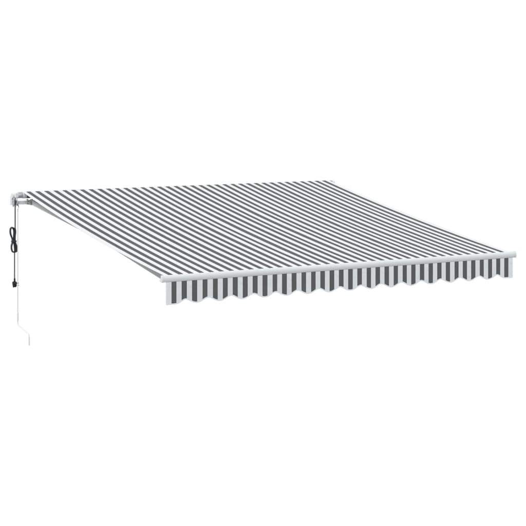 markise m. LED 400x350 cm automatisk betjening antracitgrå hvid