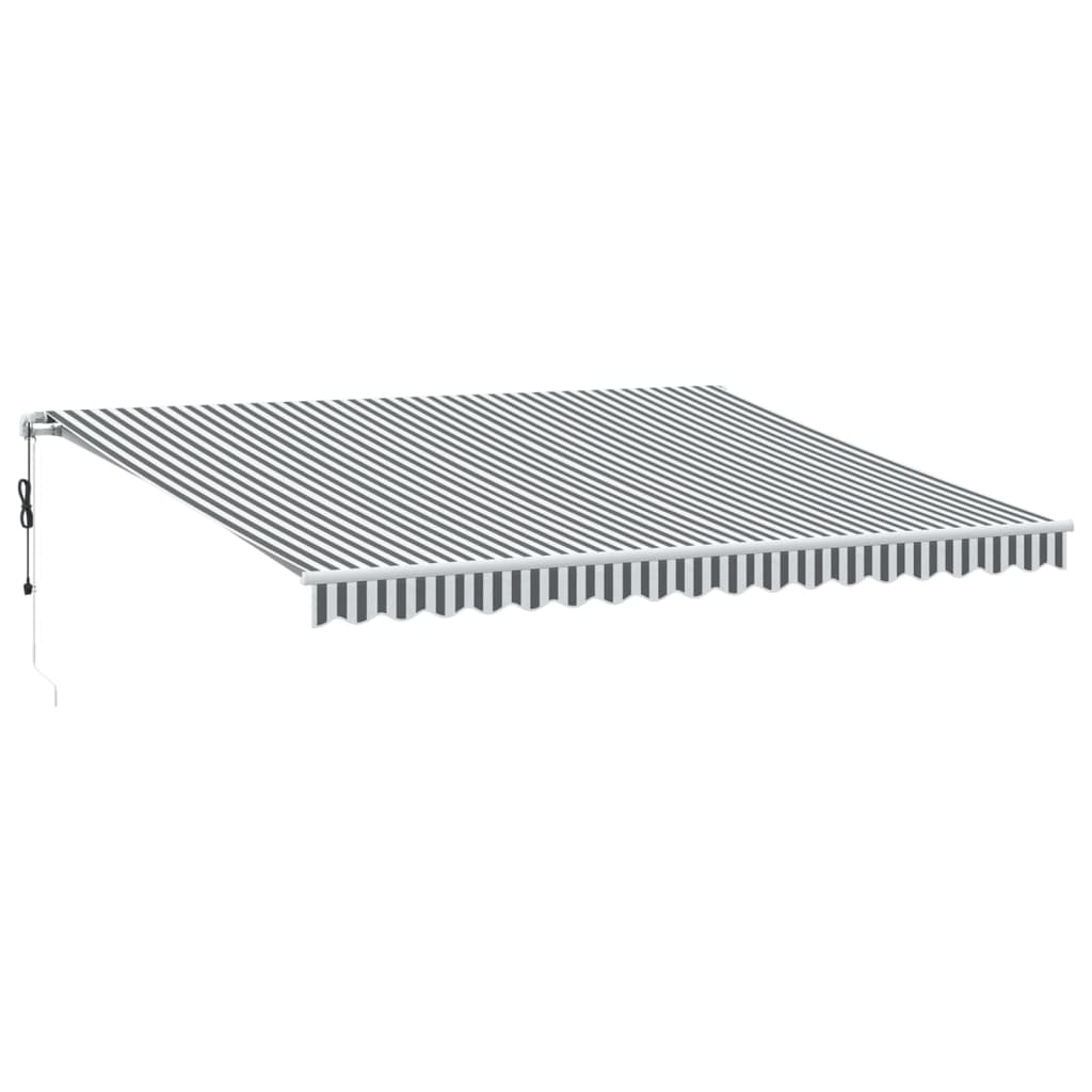 markise 450x350 cm automatisk betjening antracitgrå og hvid